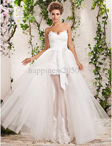 

Beauty Two in one White Tulle Sweetheart A-Line Wedding Dresses Bridal Pageant Dresses Wedding Attire Dresses Custom Size 2-16 HW812015, Ivory