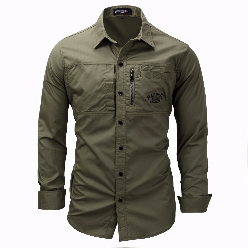 camisa kaki hombre