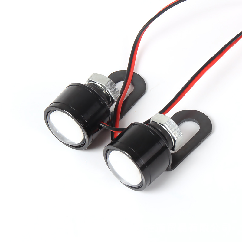 

2pcs High Quality Motorcycle Led Bulbs Strobe Flash Warning Light Brake Light Green Mirror Decor Spotlights Fish Eye Lens Lamp