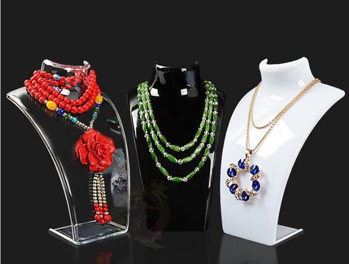 

Multifunction acrylic Mannequin Necklace display stand fashion Jewelry Pendant Display Holder Show Decorate Jewelry Display rack