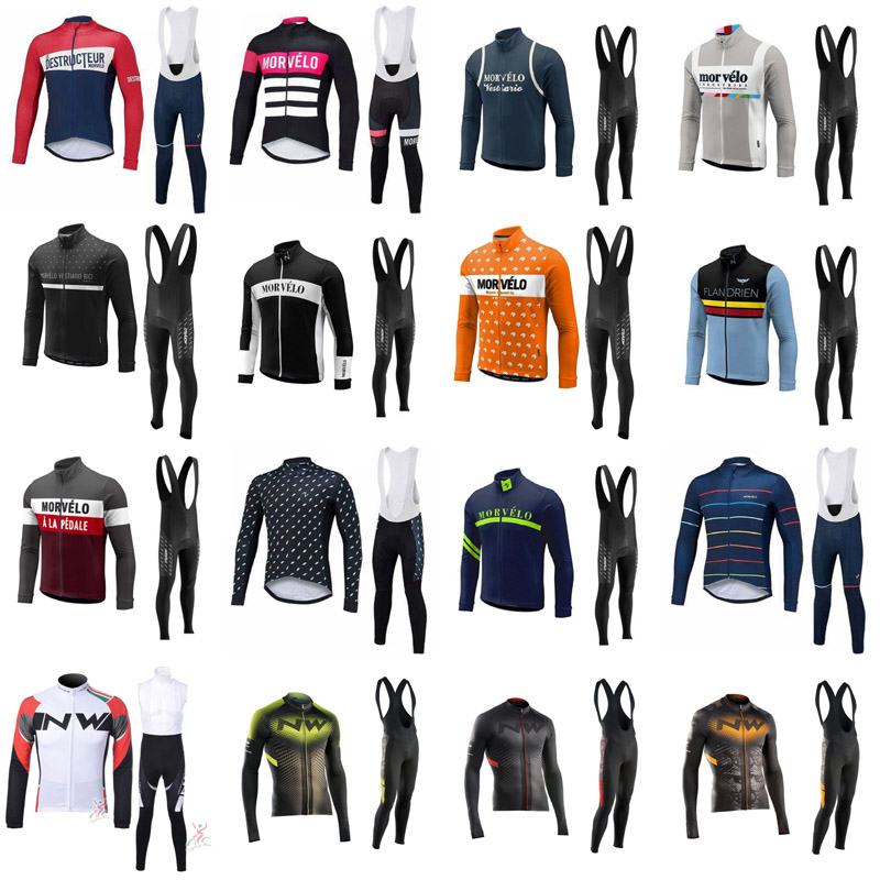 Homme Maillot de cyclisme Bib Pantalon kits à manches longues vélo de route Chemise Sports Veste