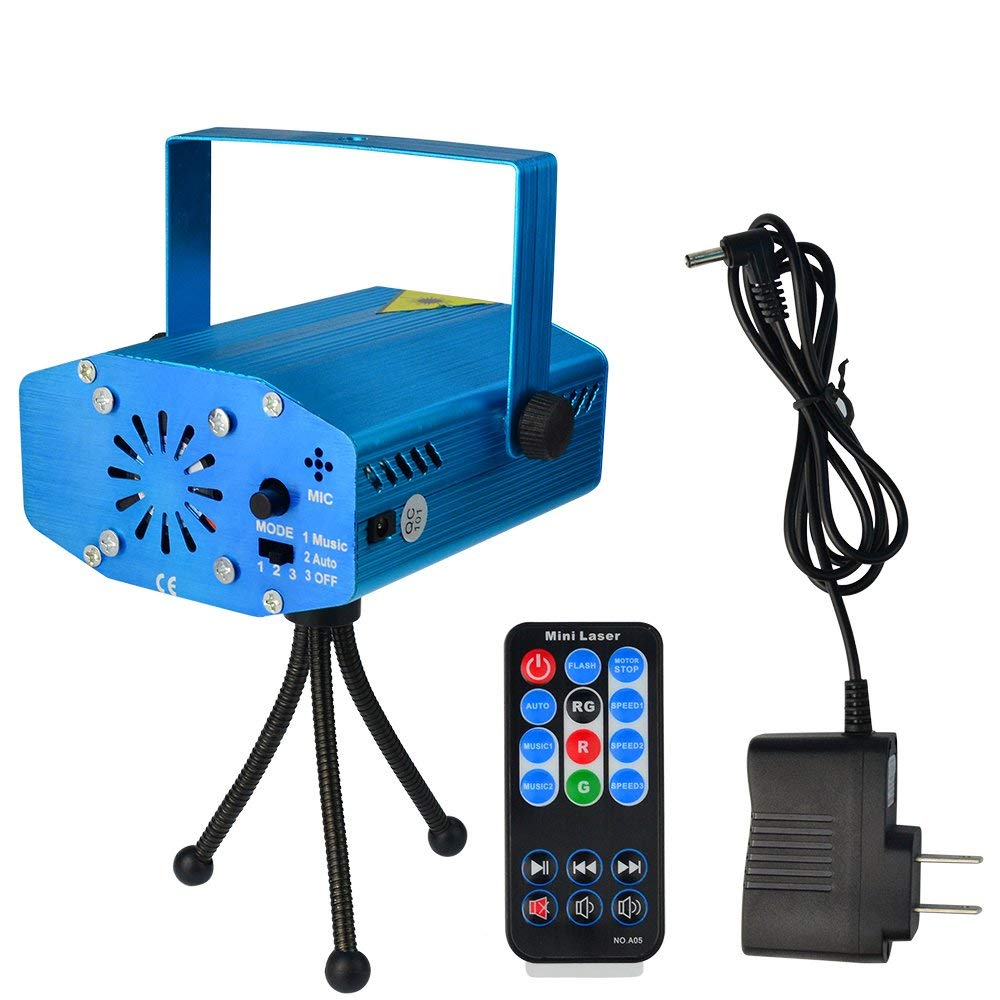 

Portable Laser Stage Lights (Red + Green Color) Multi All Sky Star Lighting Mini DJ Laser For Christmas Party Home Wedding Club Projector