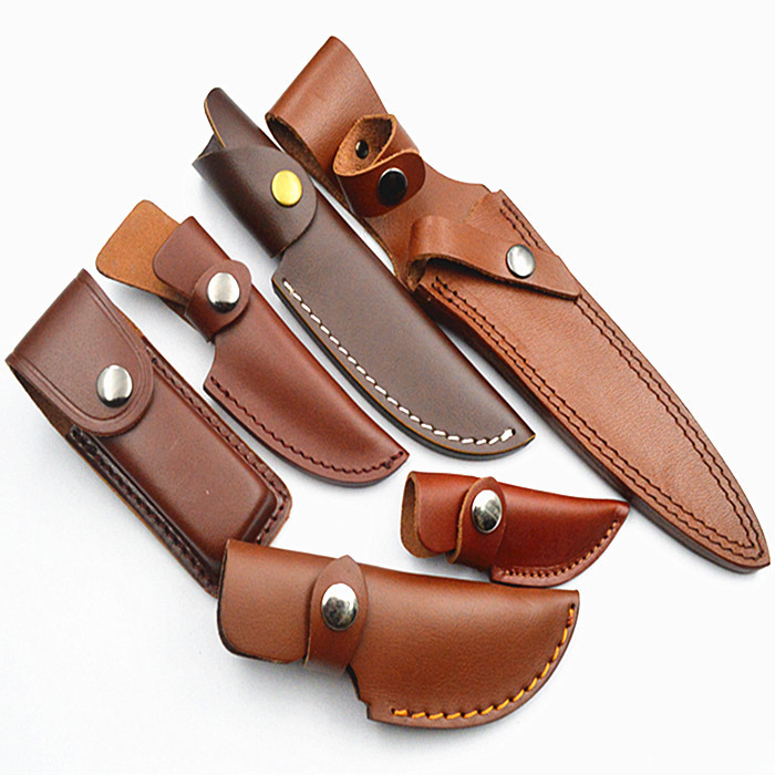 

Sheath Fixed Knife Sheath, Genuine Leather Folding Knife Sheath Brown Black Color