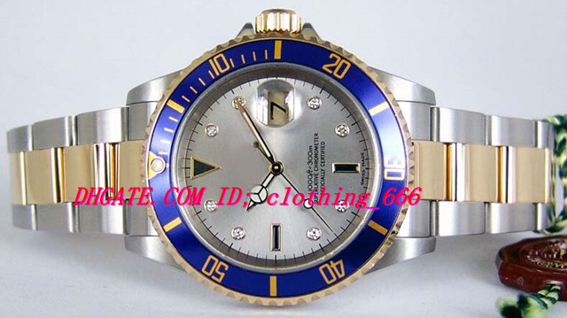 

Luxury Watches Stainless Steel Bracelet Silver Serti Diamond Dial Yellow Gold & Steel 16613 WATCH CHEST 40mm Mechanical Men's Watch