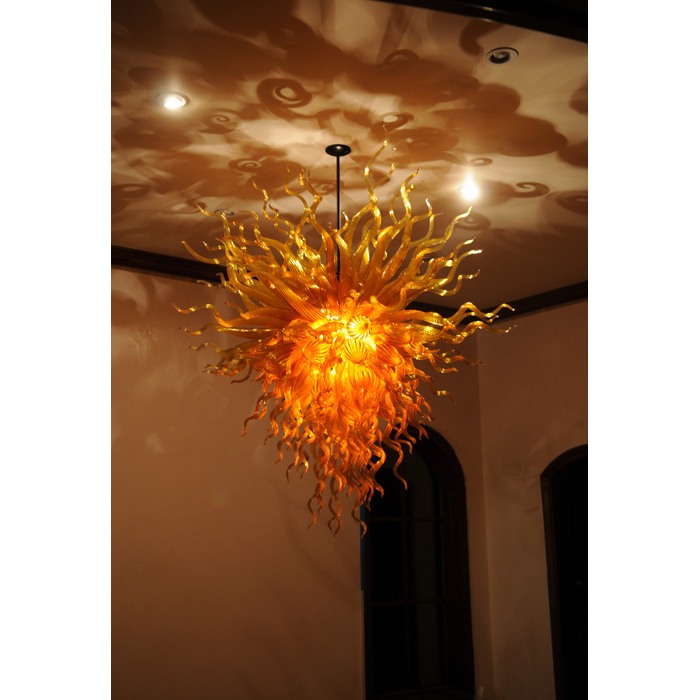Colored Chandeliers Lamp Style Chandelier Lighting Flush Mounted Fixture Classic Golden Hand Blown Glass Lights-image-412488796