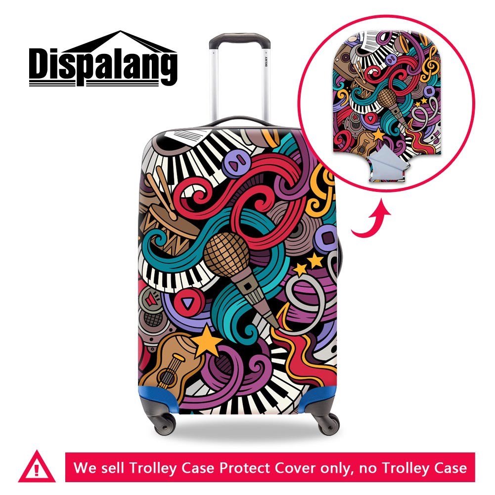 

Newest Suitcase Protective Covers Apply To 18-32 Inch Case Musical Note Design Women Men Fashion Travel Luggage Covers Waterproof Dust Cover