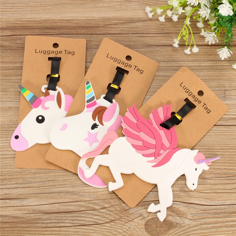 

Travel Accessories Unicorn Luggage Tag Creative Silica Gel Suitcase ID Address Holder Baggage Boarding Tags Portable Label