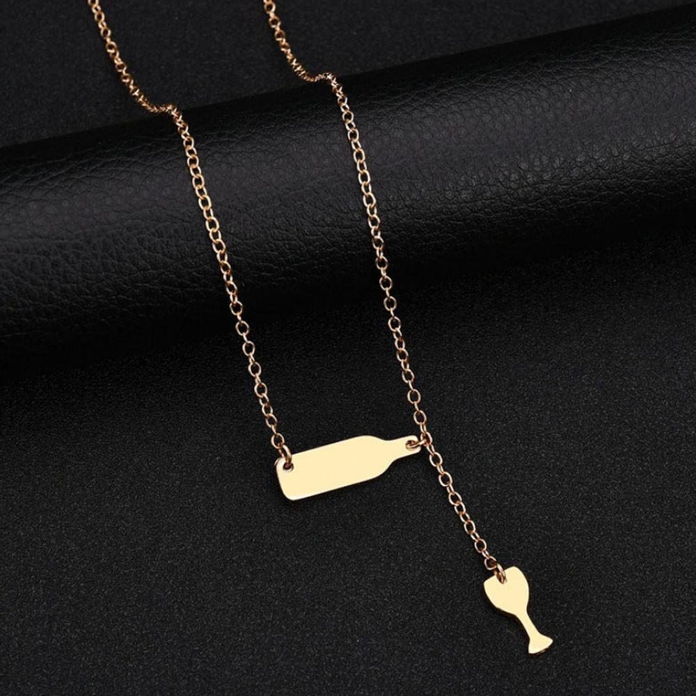 

Hot brand Man Women Fashion Wine Bottle Cup Long Pendant Necklace Statement Choker Chain Jewelry 5#