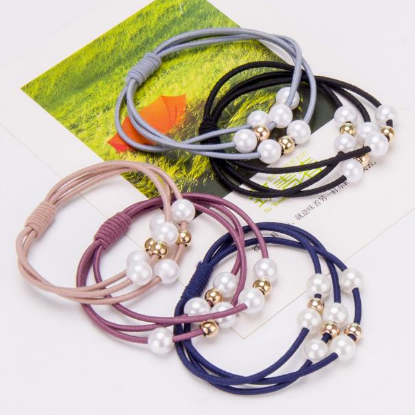 

All hand wound pearl rubber band super practical woman hair accessories women hair ring headwear wholesale