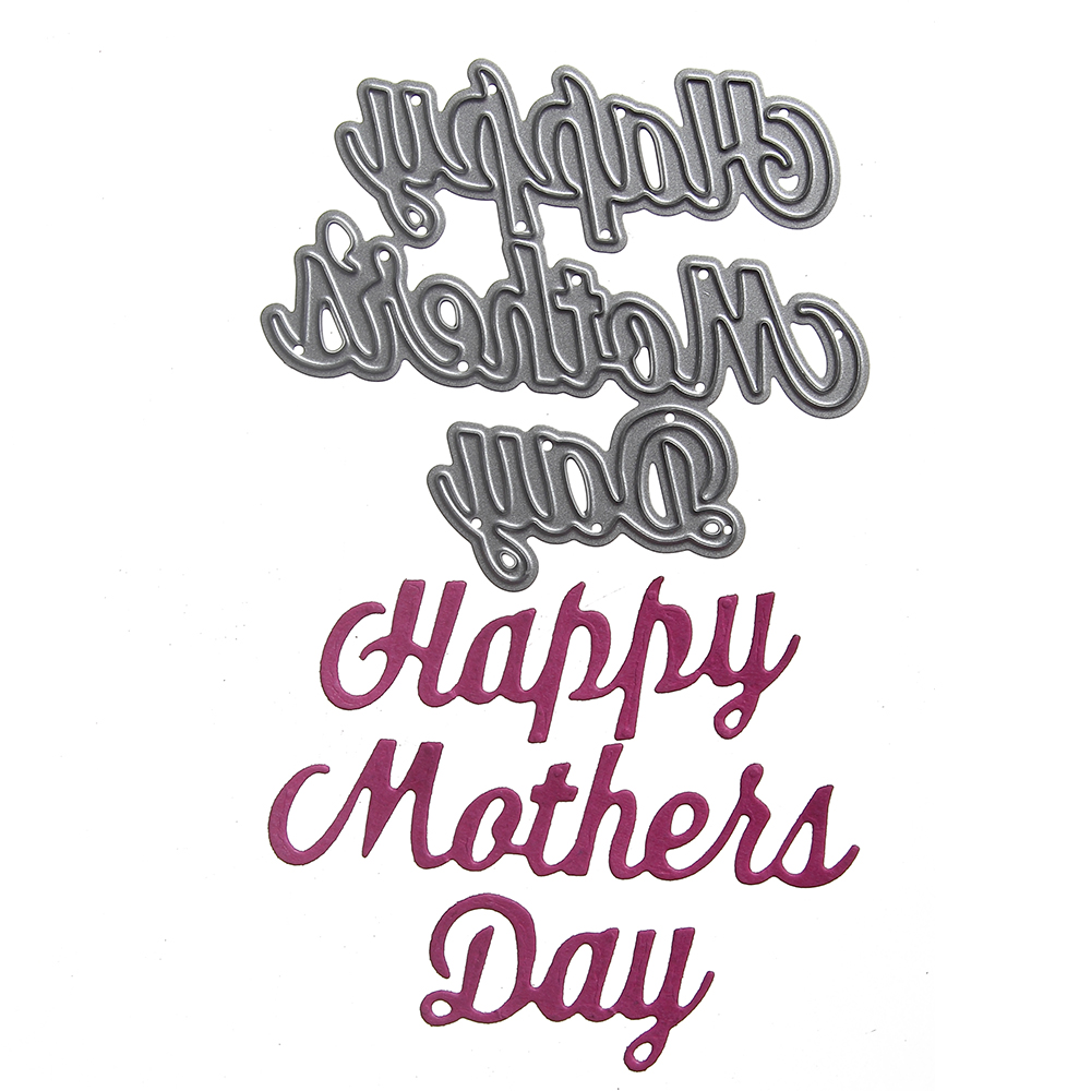 Craft Dies Happy mother day Cutting dies Alphabet for Cards Scrapbooking and Paper Crafts Embossing folder DIY-image-413874081