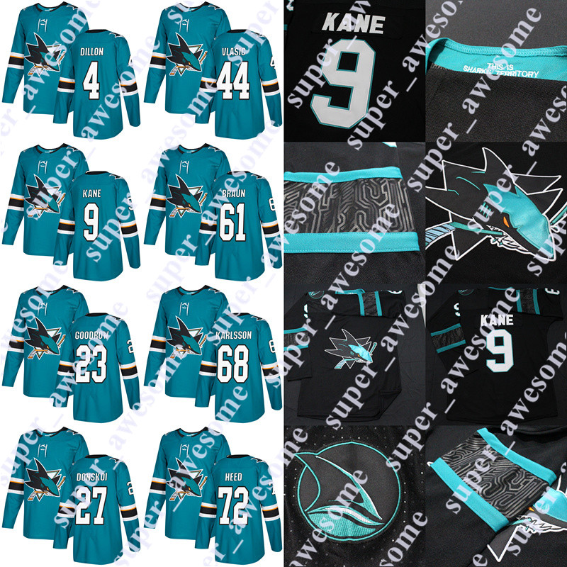 

San Jose Sharks Jersey 44 Vlasic Brenden Dillon Melker Karlsson Timo Meier Barclay Goodrow Tim Heed Marcus Sorensen Aaron Dell Antti Suomela, Black old brand