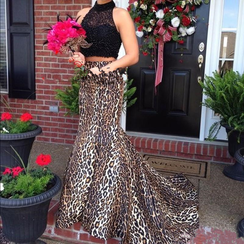 leopard print prom dress