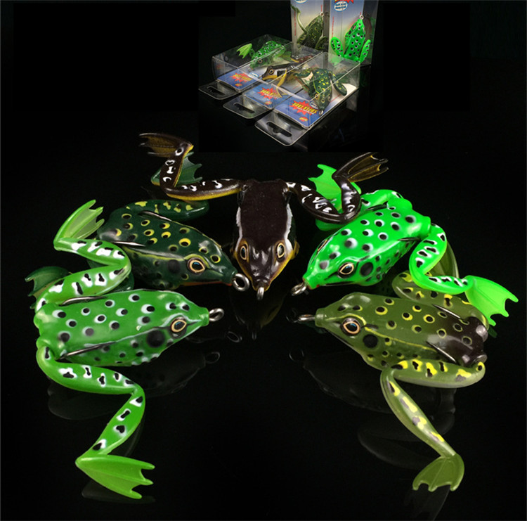 

Soft Silicone Rubber Camouflage Live Target Ray Frog Lure 5cm 11g Floating Swimming Topwater Snakehend False bait