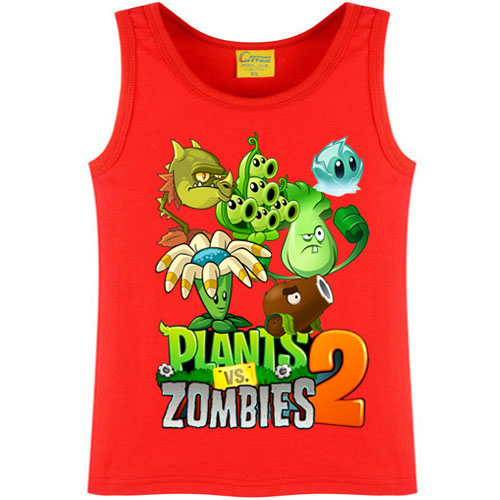 

Plants Vs Zombies Sleeveless Cotton Boys T-shirts New Summer Style Children Kids Clothing Tops New Fashion Bicycle Pattern Boys T Shirts, Orange