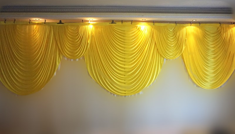 

6m wide swags valance wedding stylist designs backdrop Party Curtain drapes Celebration Stage Performance Background decoration, Green