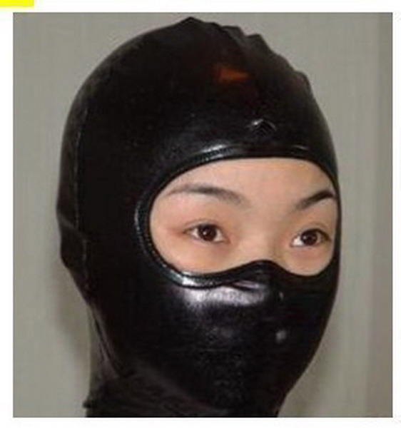 

New Metallic Lycra Zentai Spandex Black Costume Mask