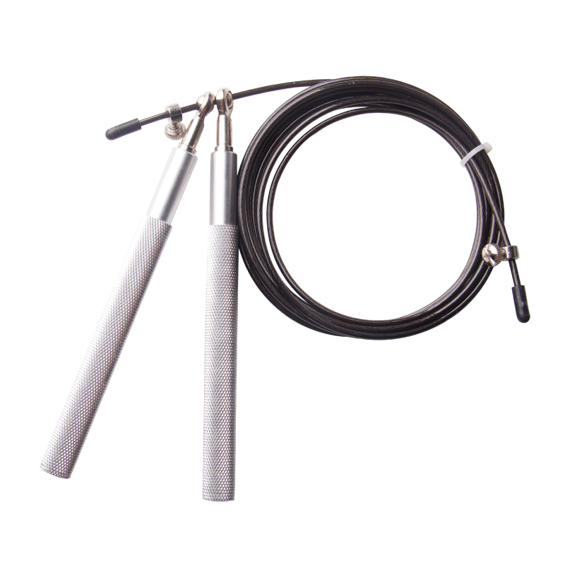 

2016 Aluminum Handle Steel Cable Wire High Ultra Speed Skip Adjustable Jump Rope Workout Black free shipping