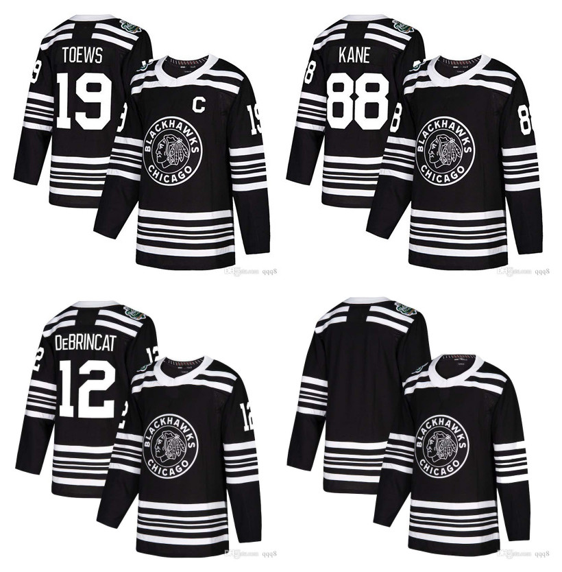 

2019 Winter Classic Chicago Blackhawks Jersey 88 Patrick Kane 19 Jonathan Toews 2 Duncan Keith 12 Alex DeBrincat Black Stitched Hockey, Black 2019 winter classic