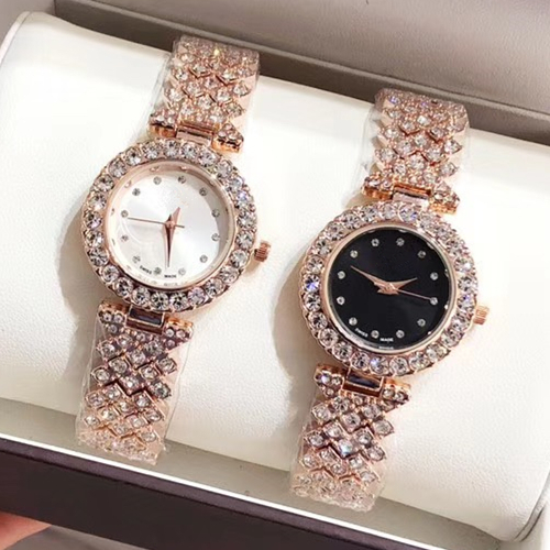 

2018 New Fashion brand watch with full diamond Luxury women wristwatch rose gold/silver hot sale brand bracelet wristwatch Relojes De Marca, Rose white