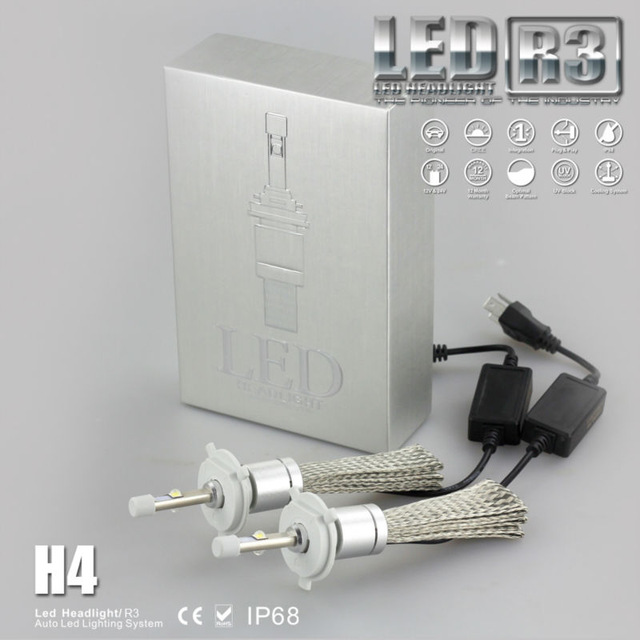 

2pcs R3 9600lm Car Headlight H7 LED H4 H1 H3 H11 9005 9006 6000K White Auto Front Bulb Automobile Headlamp Conversion Kit 4800lm