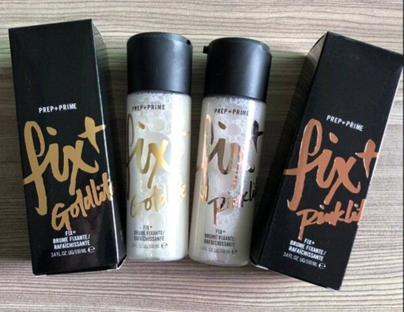 

Hot New arrival Makeup Prep Prime Fix+ 100ml Goldlite Pinklite Shimmer Setting Spray foundation primer High Quality DHL Shipping