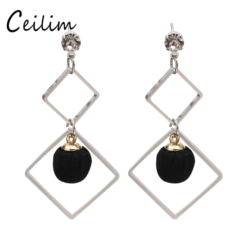 

3 Colors Minimalist Rhombic Dangle Earrings Designer Jewelry Irregular Bead Charm Hanging Earrings For Women Fashion Personalized 2018 Gifts