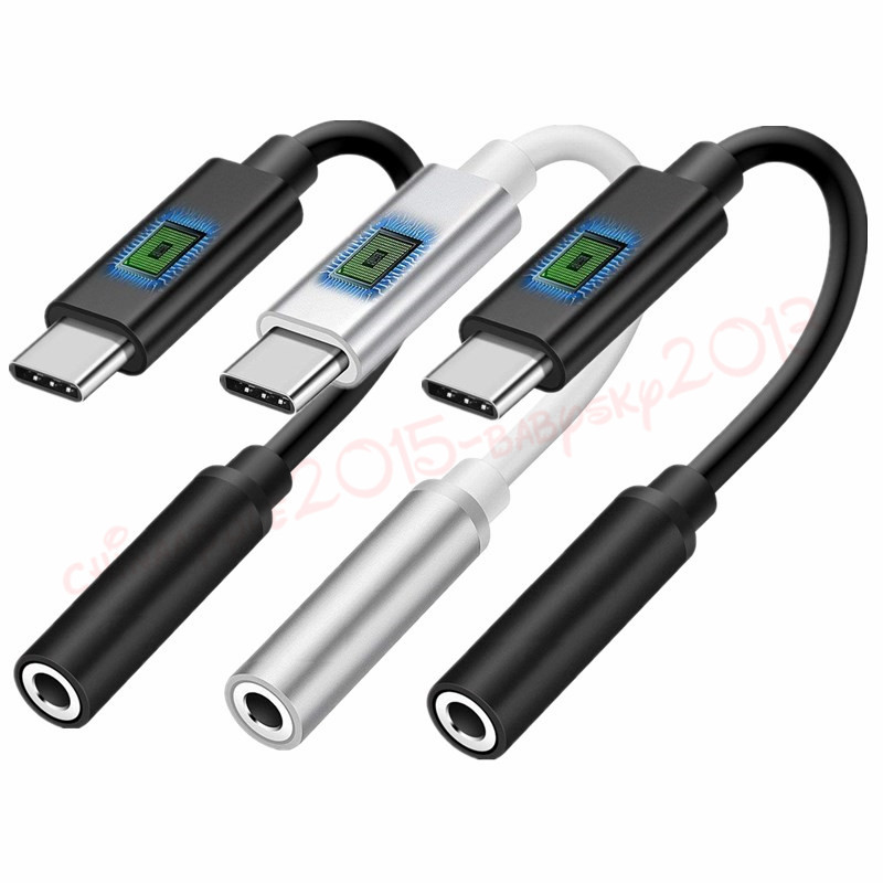 

Type C to 3.5mm Jack Earphone Audio adapter cables Conversion Headphone Plug Covertor for samsung xiaomi smart phone, 2 color