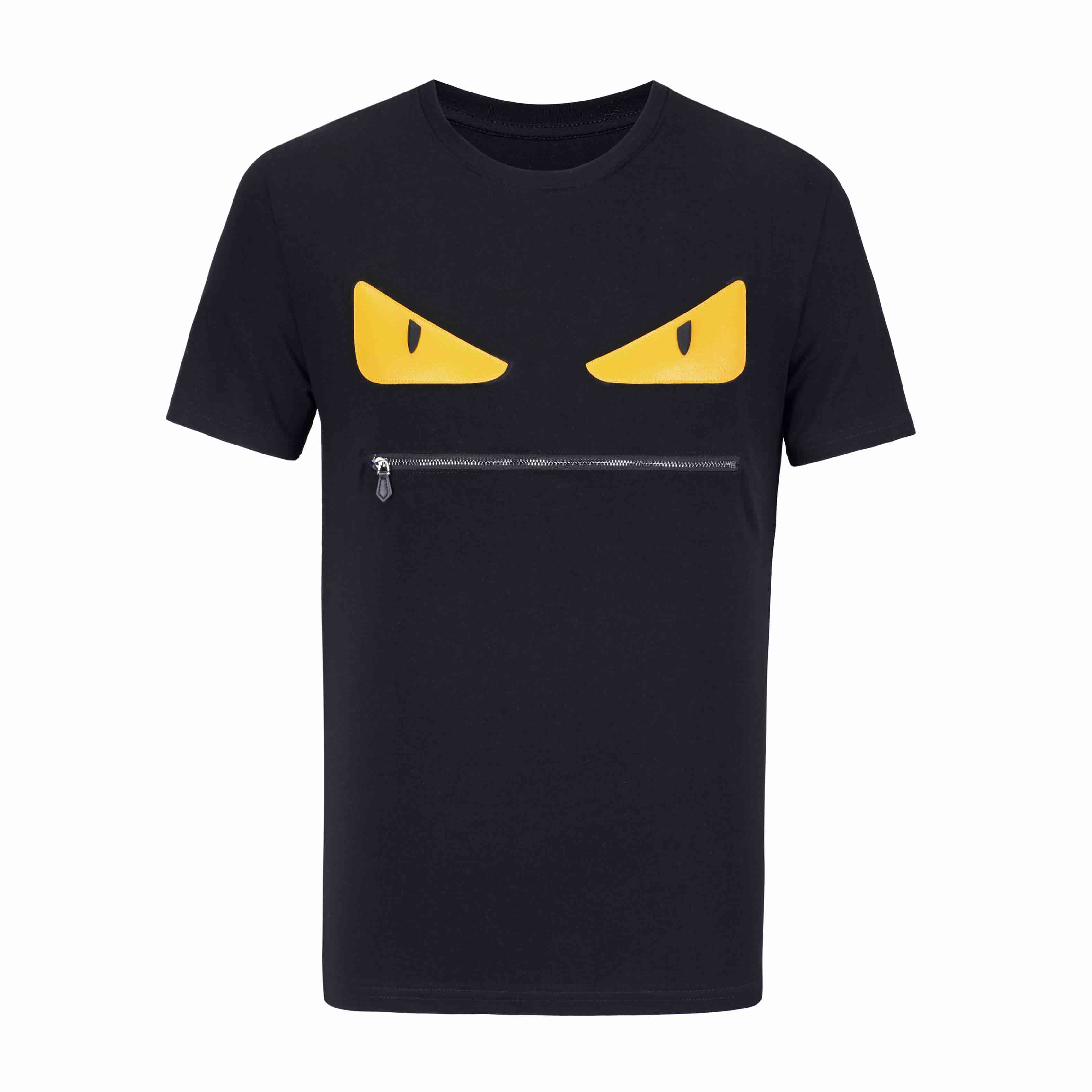 

Summer Men's T-Shirt Short Sleeve Luxury Fashion T-Shirt Top Men's Eye Print Men's Cotton T-Shirt Free Shipping, Black