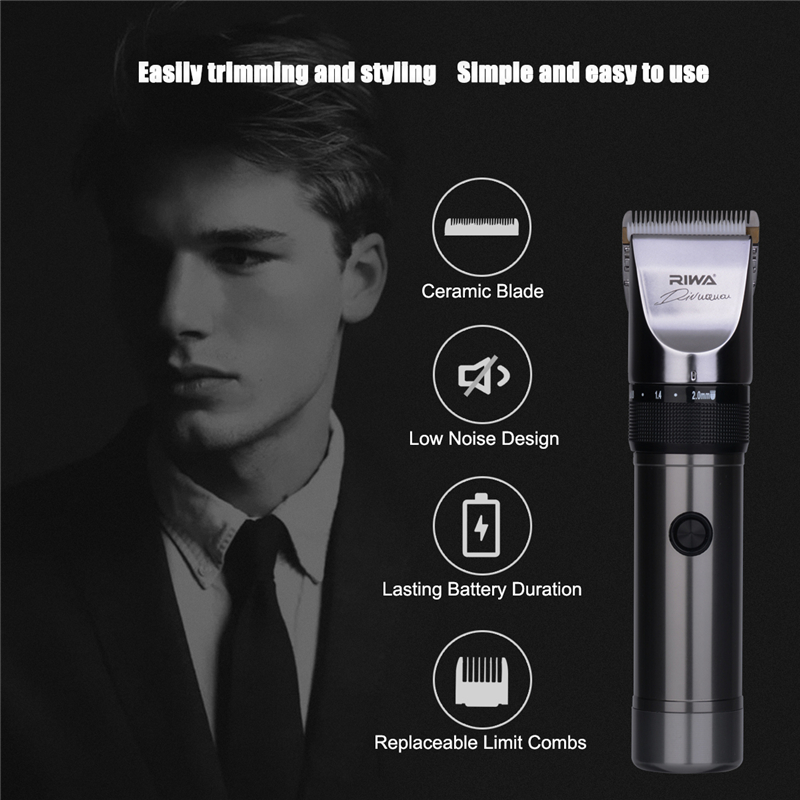 Quiet Hair Clipper Hair Cutting Machine Professional Hair Trimmers Lithium Battery Titanium Ceramic Blade Hairdresser-image-410190524