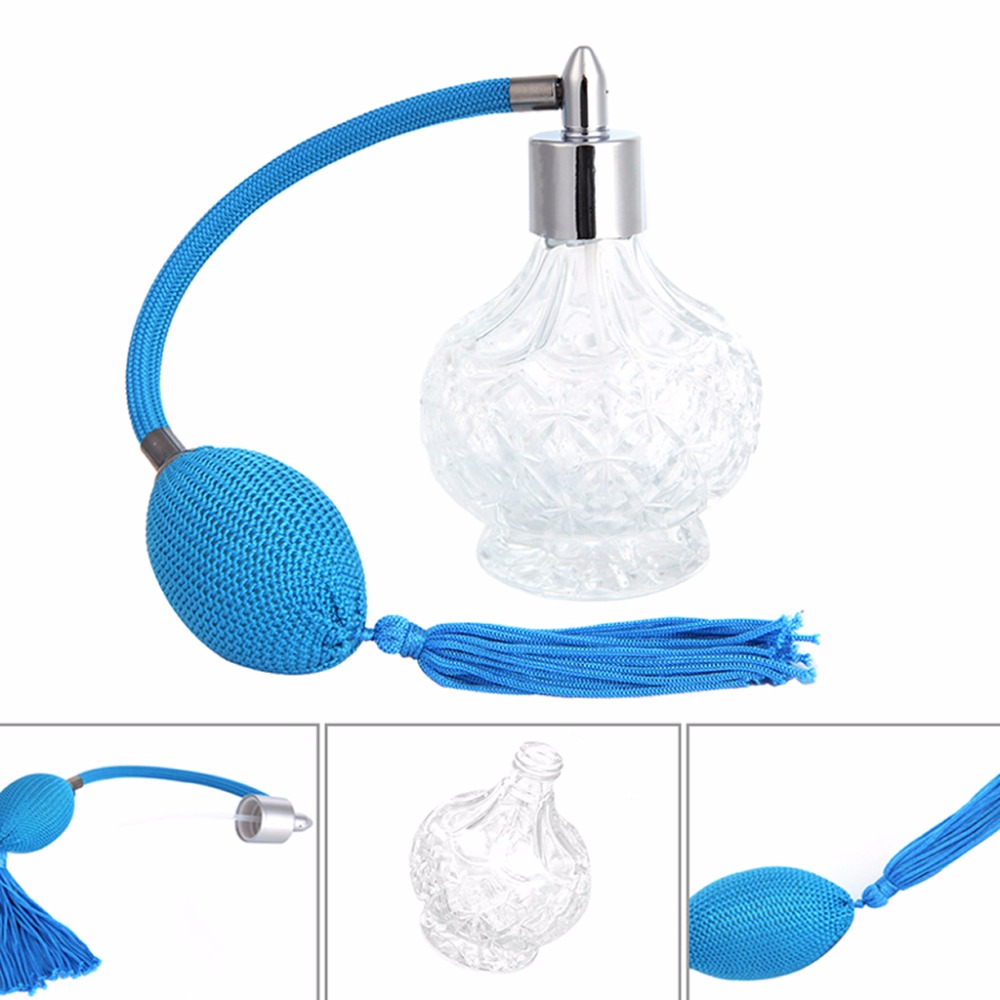 

New Fashion Lady Vintage Perfume Bottle Long Spray Atomizer Refillable Glass 80ml Lady Gift Vintage Glass Perfume Bottle