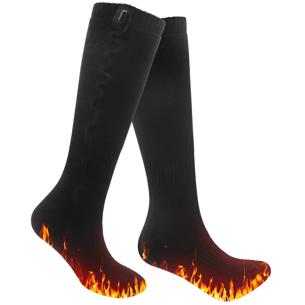 

QILOVE 5V USB Heated Socks for Chronically Cold Feet for Women and Men Cold Cotton Socks Thermal Winter, Gray