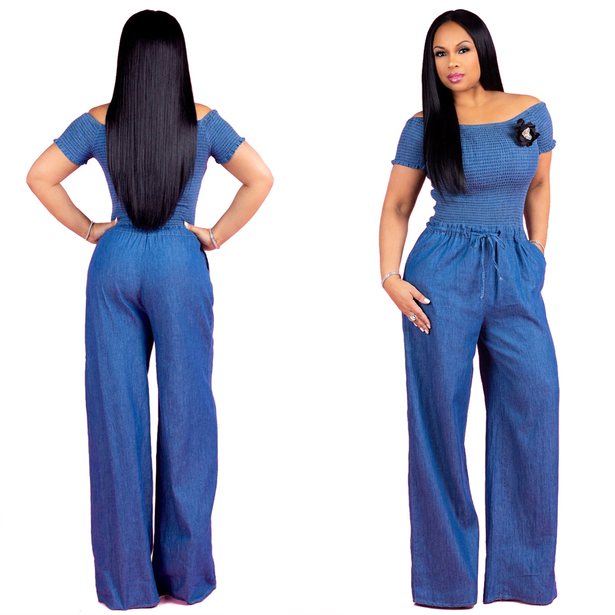 womens denim playsuit