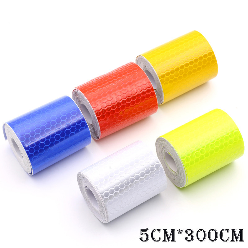 300 cm New Fluorescence Pur Jaune Réfléchissant Voiture De Camion Moto Autocollant Signes D'avertissement De Sécurité Remarquable Rouleau De Band