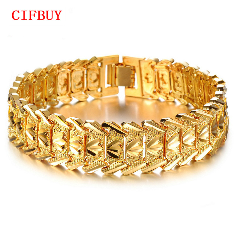 

CIFBUY Gold Color Bracelets For Men Women Jewelry Wholesale Vintage Hot Fashion Big Flower Bracelets & Bangles 401, Golden;silver