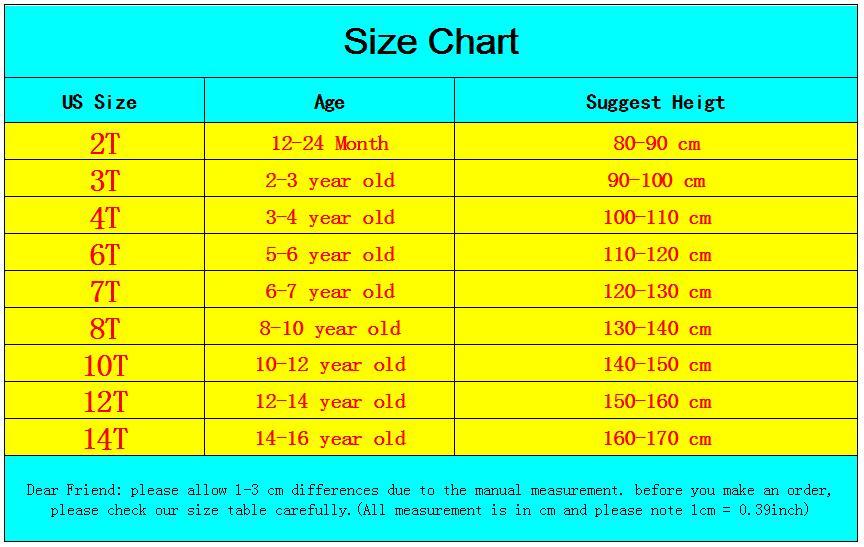 size chart for 10 year old boy
