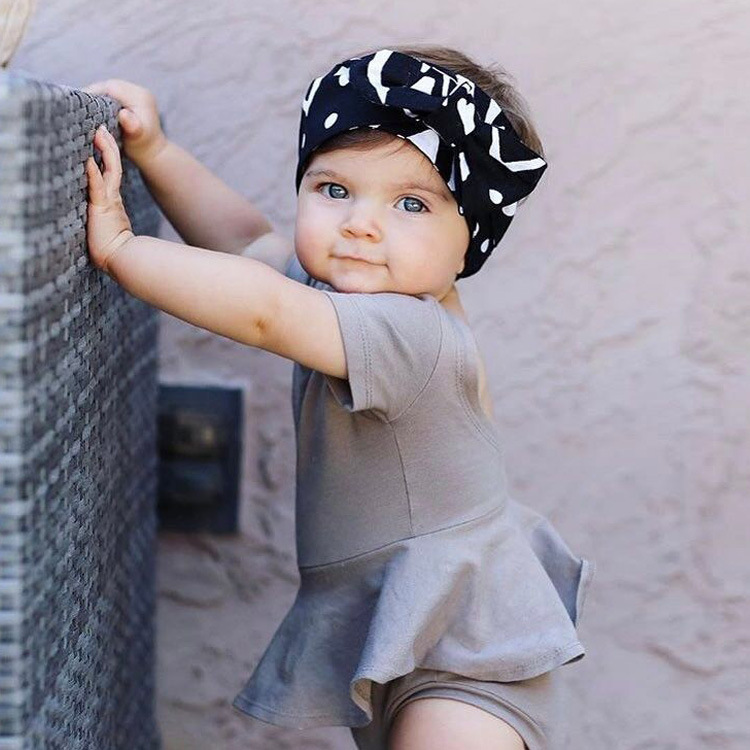 

2018 European Style INS Baby Summer Climb Rompers Infant Toddlers Backless Soft Cotton Short Sleeved Jumpsuit for 0-2Y 2 Colors Z11, Gray