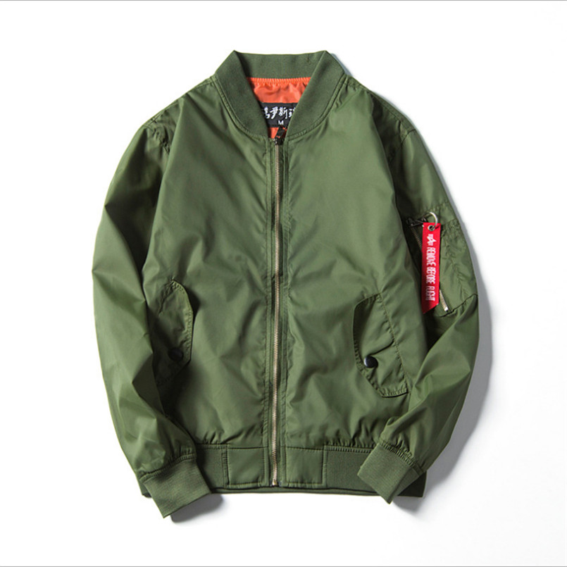

2018 New Fashion Men Bomber Jacket Hip Hop Designs Slim Fit Pilot Bomber Jacket Coat Men Jackets Plus Size 4XL With Good Quality, Army green