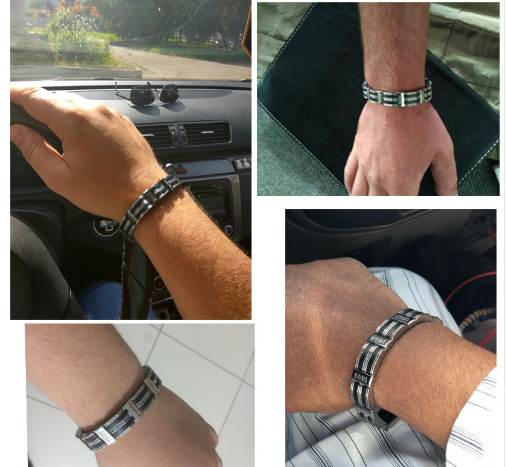 

TrustyLan Accessory Men Bracelet Brazalet High Quality Stainless Steel & Black Silicone Mens Bracelets Jewelry Wristbands Band