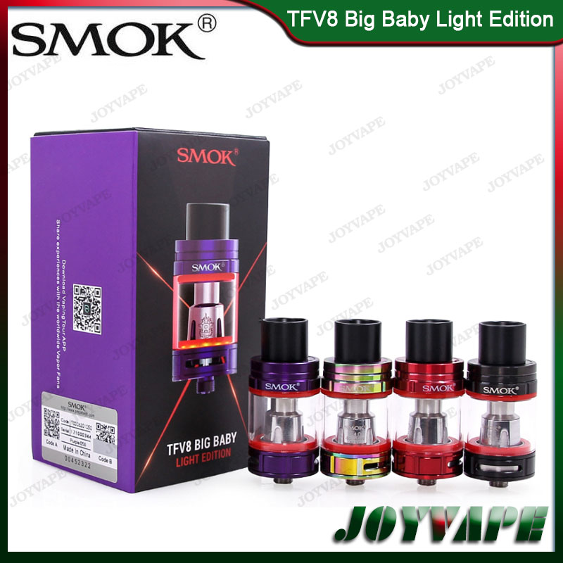 

Authentic SMOK TFV8 Big Baby Light Edition Tank 5ML TFV8 Big Baby Atomizer Updated With Changeable LED Light At the Base 100% Orginal