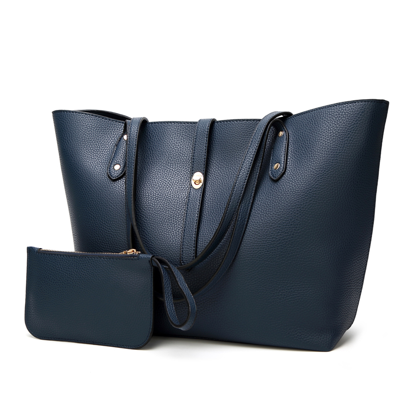 

new style leisure big large capacity handbag female satchel single shoulder bag tote simple fashion handbag fashionable PU Leather Bags, Coffee