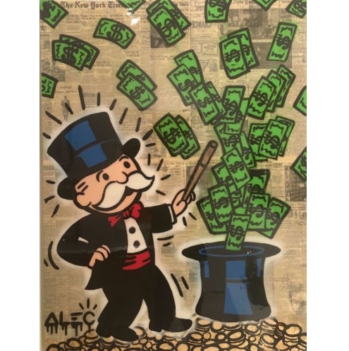 

Alec Monopoly Oil Painting on Canvas Graffiti Wall Art Home Decor High Quality Handpainted Magic money Multi Sizes g127