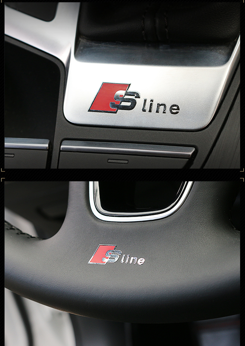 

4x S Line Metal Car Door/window Emblem 3D Decoration Stickers Sline Stickers For Audi RS Sports A1 A3 A4 A5 A6 A7 A8 S8 Q3 Q5 Q7, Red