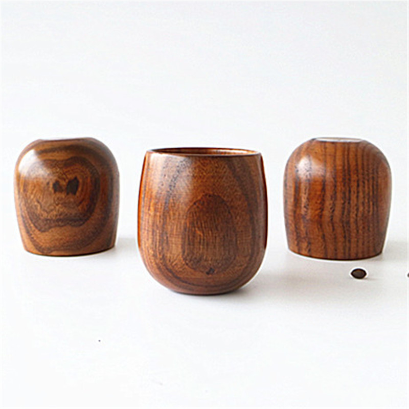 

2018 Top-Grade 5oz Wine Glasses Natural Solid Wood Wooden Tea Cup Wine Mug 150ml wooden coffe mugs by dhl free shipping