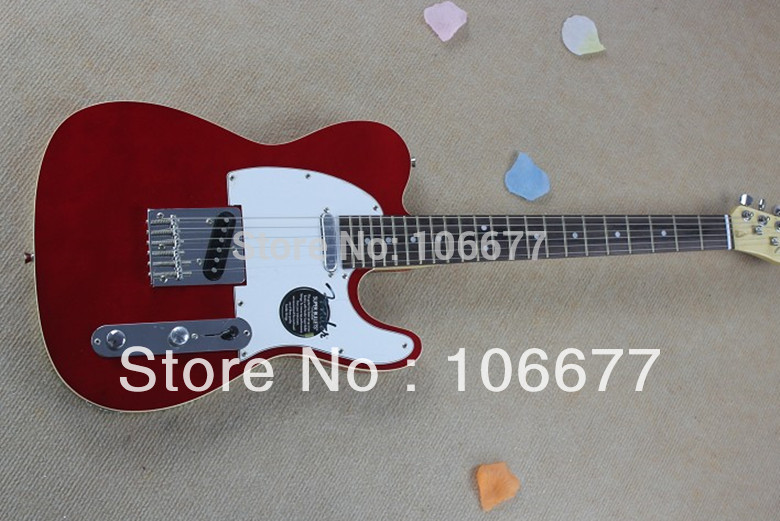 Livraison Gratuite Nouvelle Arrivée Haute Qualité F Telecaster Palissandre Touche Rouge Belle Reliure Standard Guitare Électrique