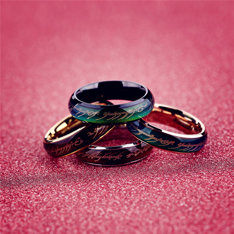 

Mood Ring wedding ring men Temperature Change Color Rings For women, Silver