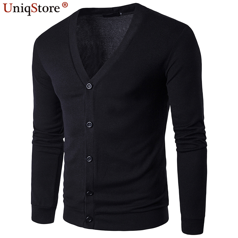 Fashion Fashion Autumn Solid Color Mens Sweaters High Quality V-Neck Thin Cardigan Casual Coat Men Sweater Knitwear