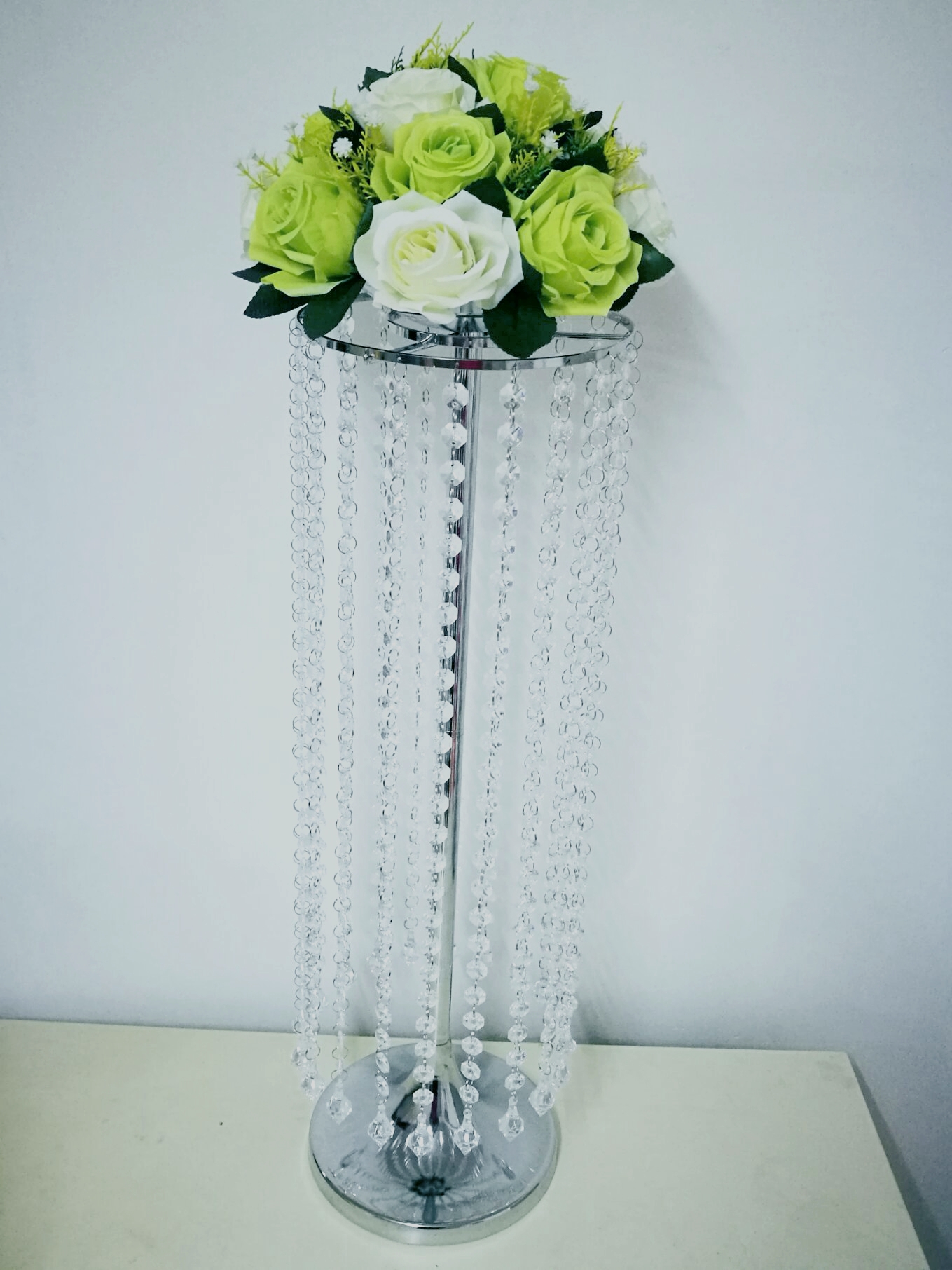 

Tall 70cm Iron Stand Flower Vase Crystal Wedding table centerpieces Flower Candle Holder party event favors T-stage Road Lead, Purple