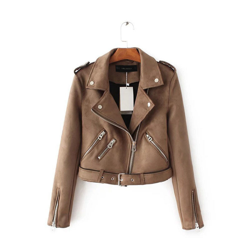 2018 Lika Rulla Top Brand S-XL New Spring Fashion Bright Colors Ladies Suede Jacket Basic Street Women Short PU Leather Jacket S18101102