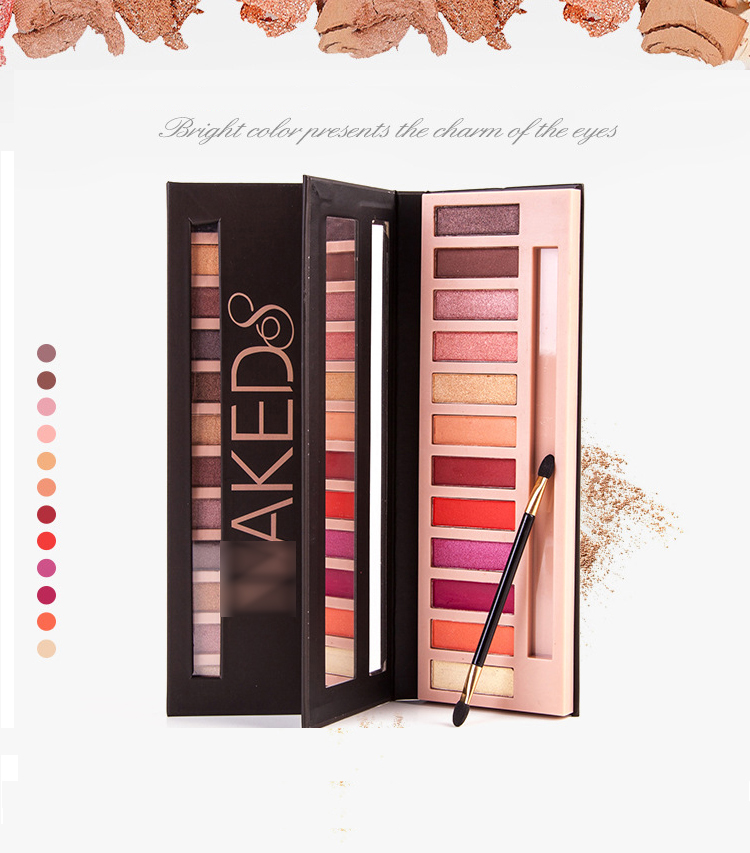 

Famous Brand 12color Eyeshadow Palettes with Makeup Brush Case Professional Makeup Palettes Eye Shadow Cosmetic set Free Shipping., 12 colors