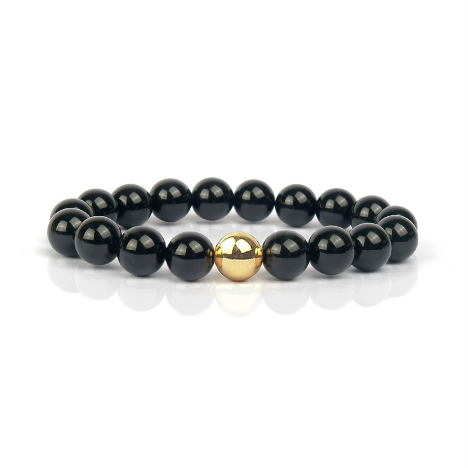 

2018 Natural Stone Onyx Buddhist Beads Bracelet Men Handmade Meditation Yoga Jewelry Pulseira Femme